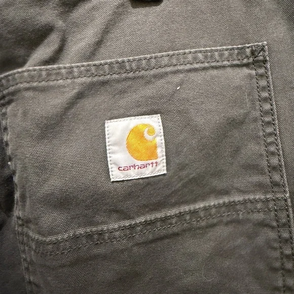 Carhartt Rugged Flex Work Pants Relaxed Fit Mens 34 x28 gray Canvas - Picture 3 of 5